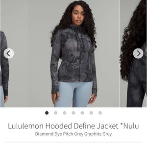 Lululemon hooded define jacket nulu gray size 8 diamond dye